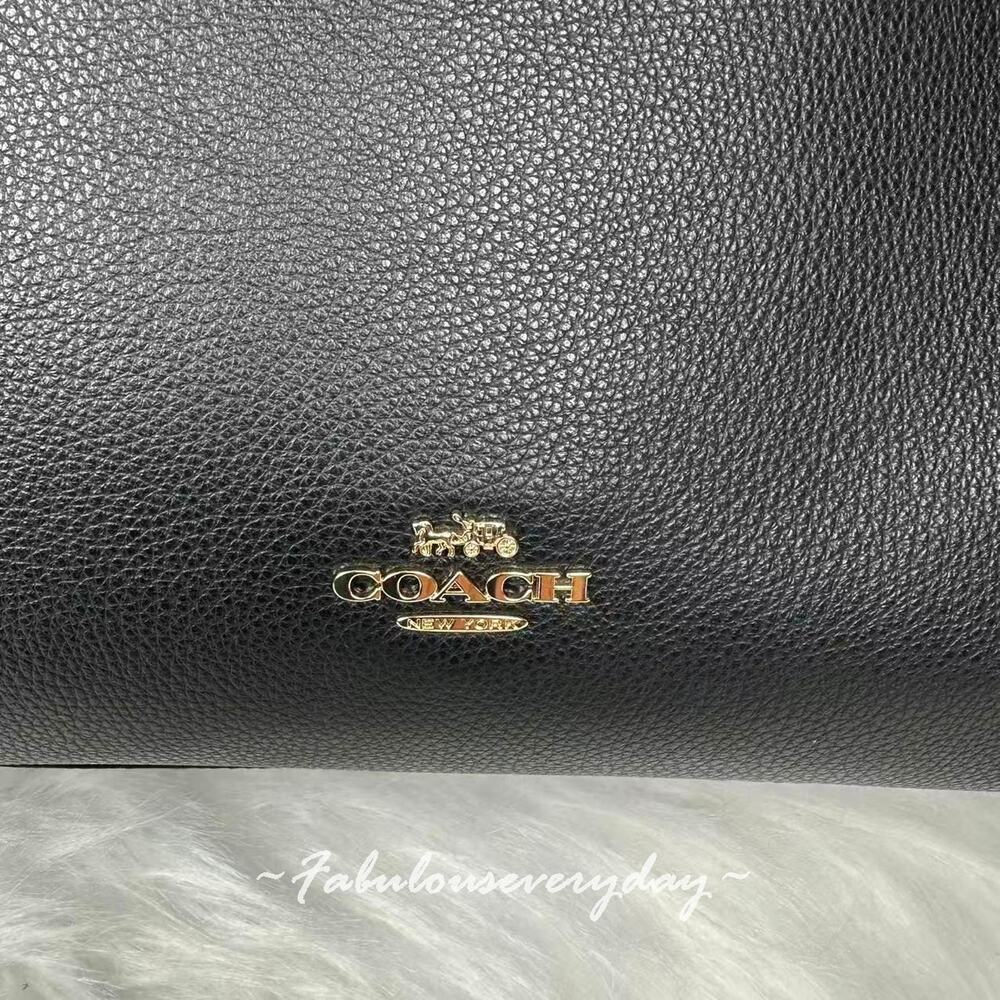 Coach Erin Shoulder Bag In Leather/Gold/Black CAQ86 NWT - Picture 6 of 10